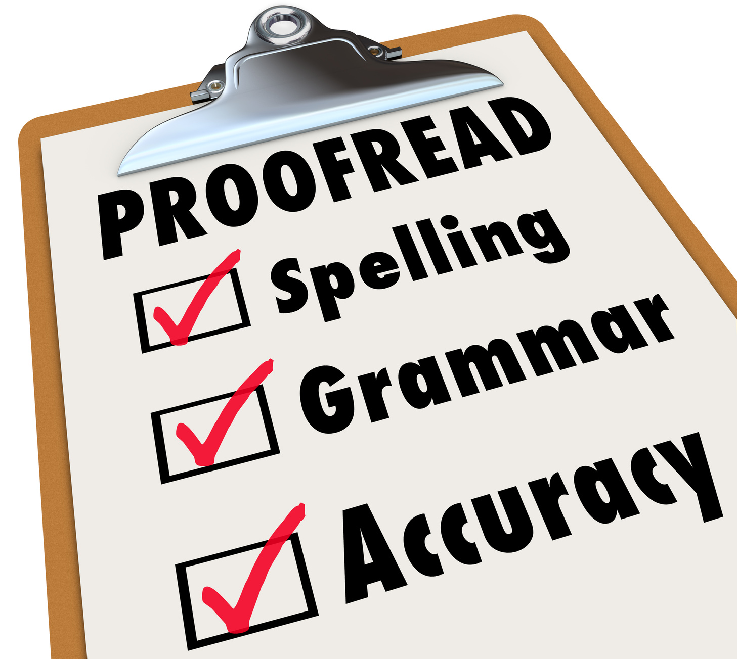 Proofread Clipboard Checklist Spelling Grammar Accuracy
