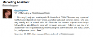LinkedIn recommendation from a colleague