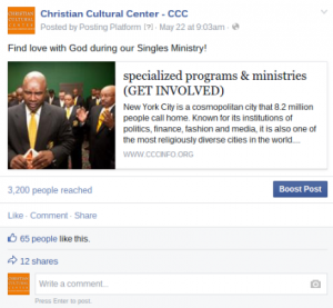 Screenshot of a Facebook post inviting people to get involved 