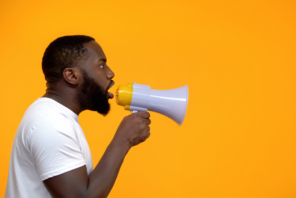 How to Use a Call-to-Action button, man with a megaphone