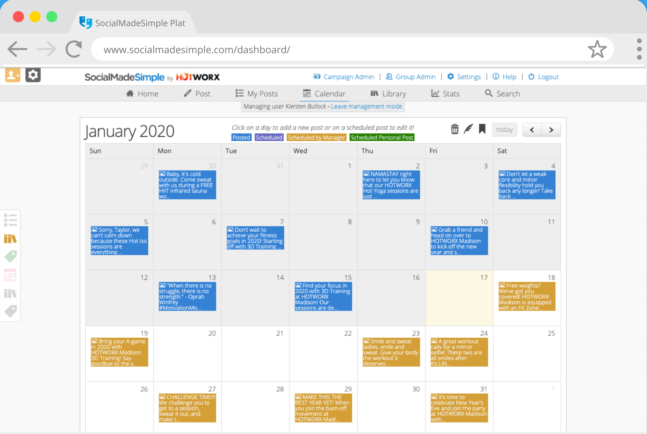 Socialmadesimple, editorial calendar