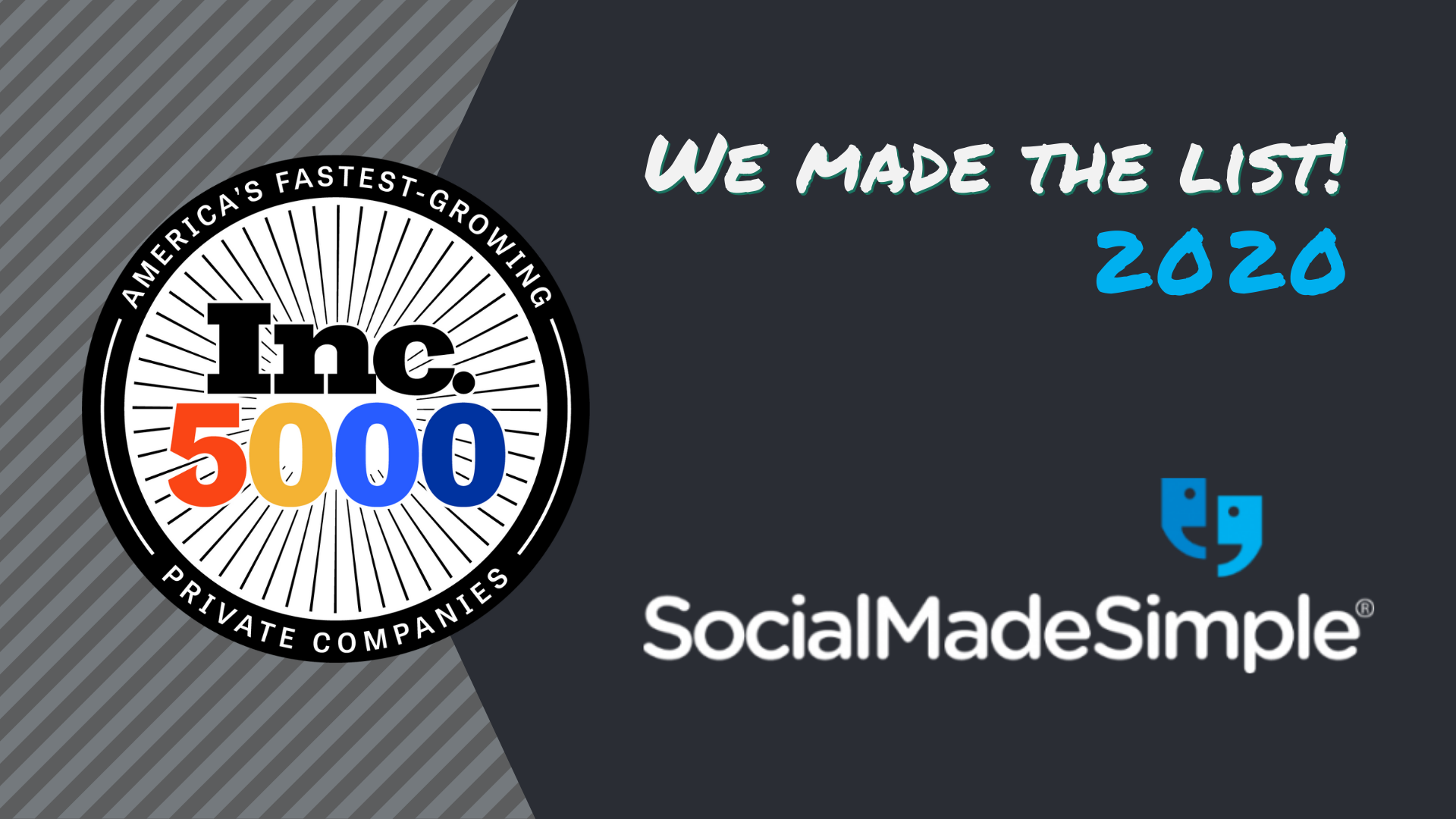 SocialMadeSimple Ranked on the 2020 Inc. 5000 List