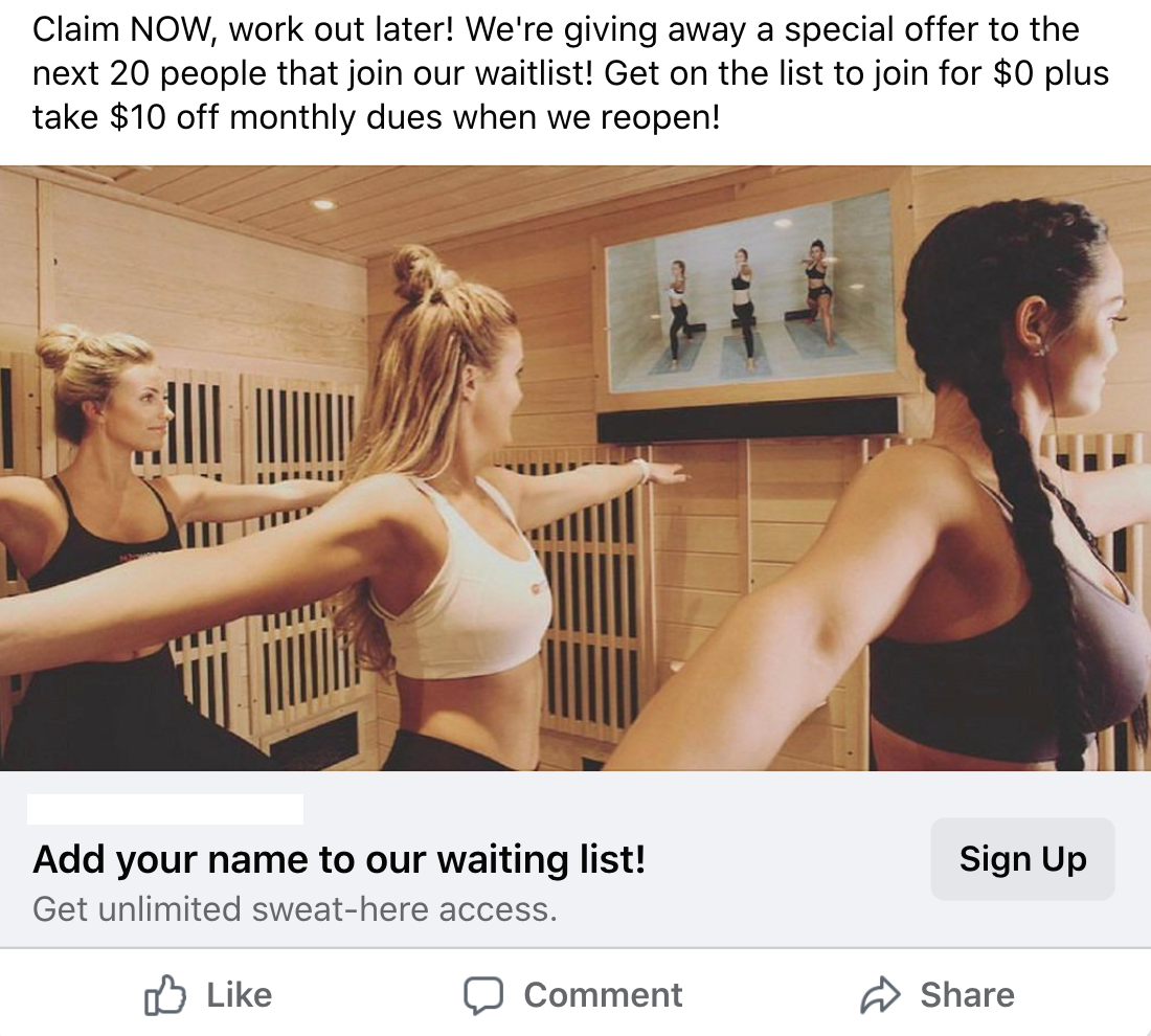 fitness franchise ads