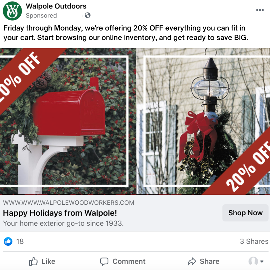 E-commerce Facebook ad