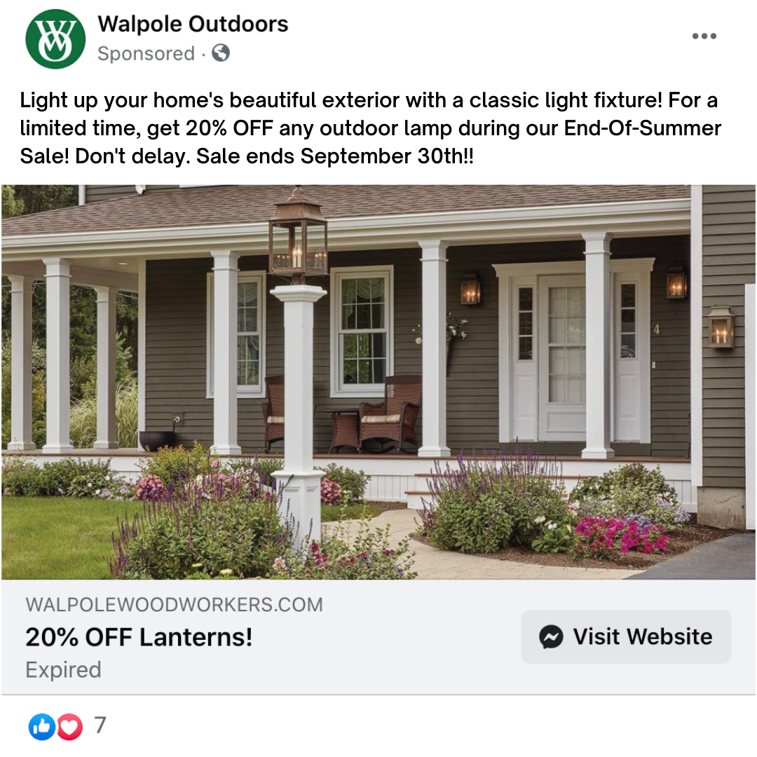 E-commerce Facebook ad