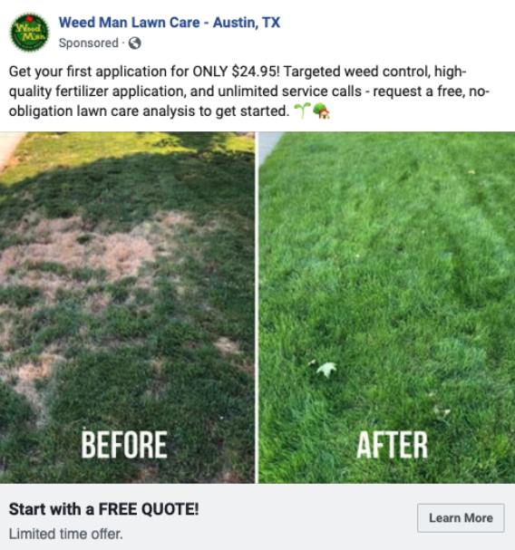 Weed Man Case Study Ad Example