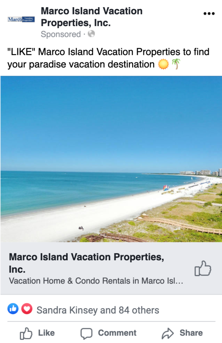 Vacation Properties Rental Business Generates Over 17,000 Website Visits Per Year Using Paid Social Advertising