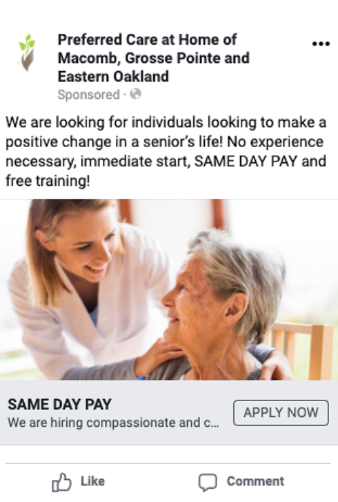 Senior Care Facility Uses Hyper-Targeted Social Marketing to Recruit Caregivers at 112 Leads/mo. & Generate 300 Client Leads/yr.