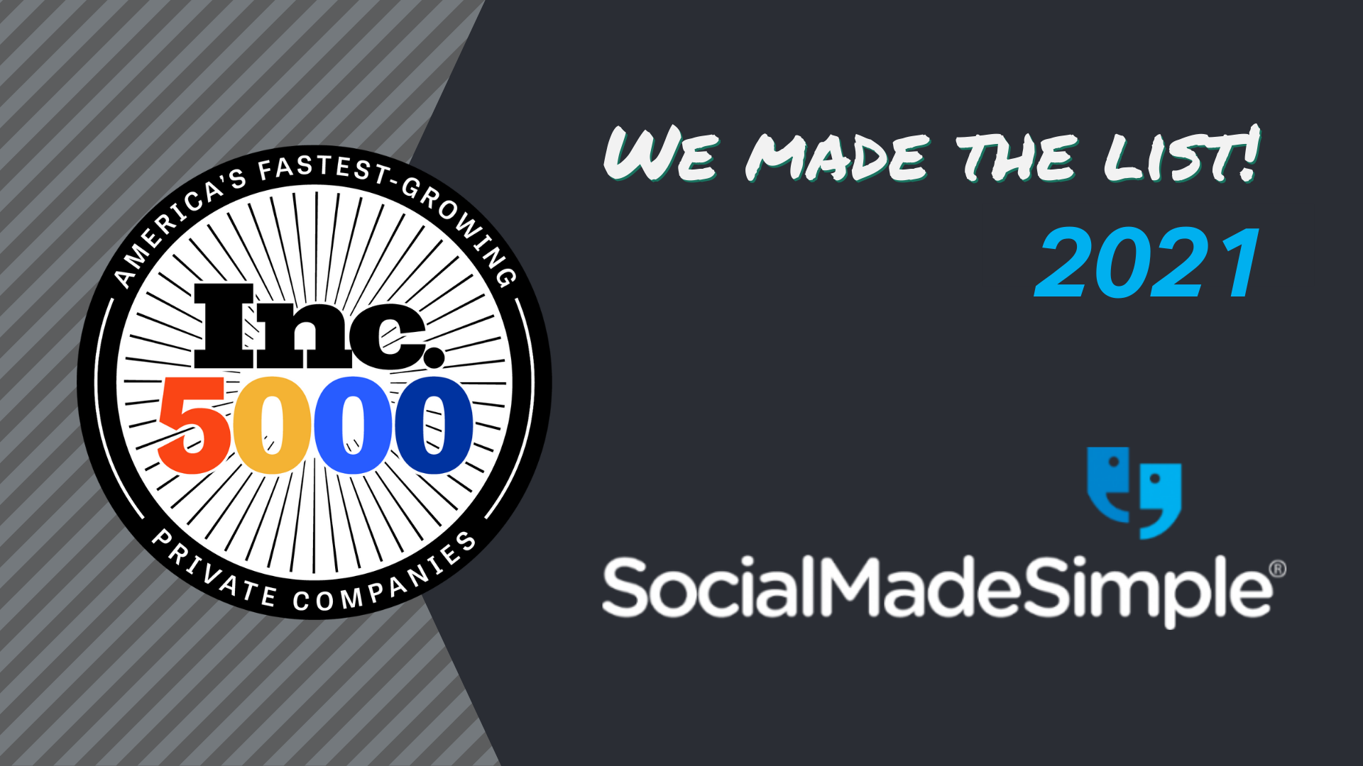 SocialMadeSimple Ranked on the 2021 Inc. 5000 List