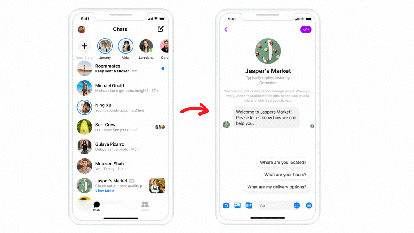 Messenger Ad Placements