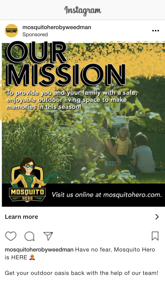 Mosquito Hero Instagram Ad Example