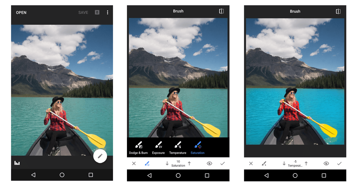 How-to-use-brush-tool-in-Snapseed, Snapseed photo editing app, photo editing apps