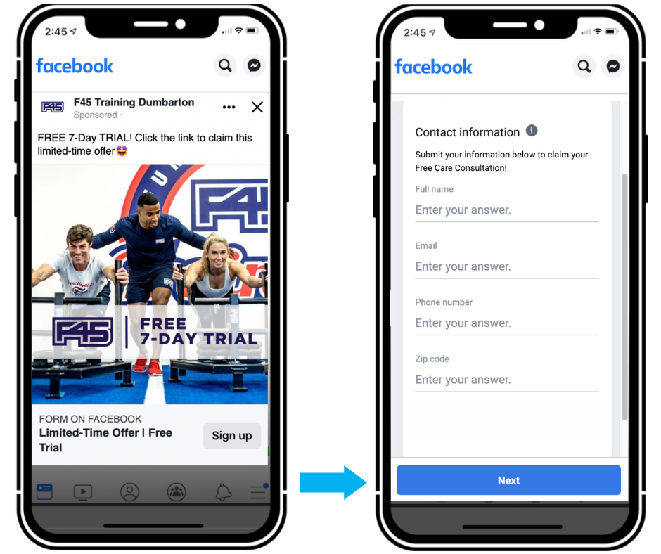 f45 lead gen f45 ads
